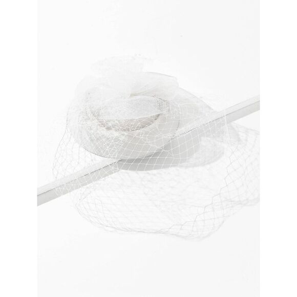 🤍 Pinup Accessory 1950s Retro Vintage Fascinator Bridal White Pillbox Veil Hat - Picture 11 of 15